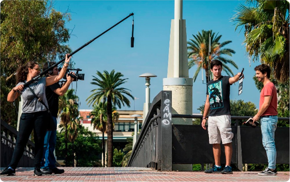 Equipo grabando en una localidad de La Janda